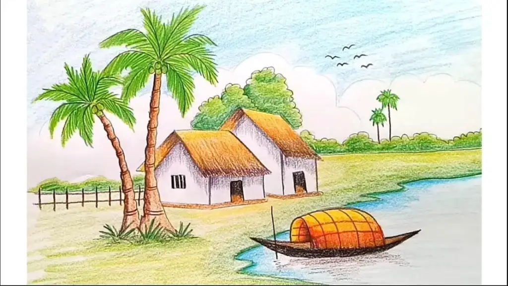 Introduction To Drawing and Songs That Promotes National Values for Primary 5 9 Landscape Drawing