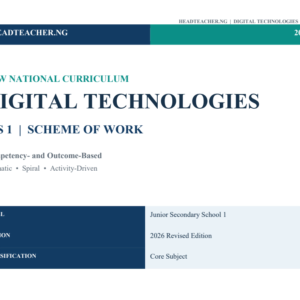 JSS 1 Digital Technologies Scheme of Work 2026 – New National Curriculum