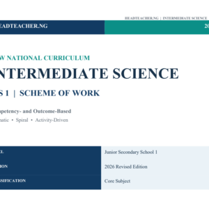 JSS 1 Intermediate Science Scheme of Work 2026 – New National Curriculum