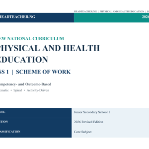 JSS 1 Physical and Health Education Scheme of Work 2026 – New National Curriculum