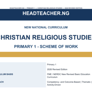 Primary 1 Christian Religious Studies Scheme of Work 2026 – New National Curriculum