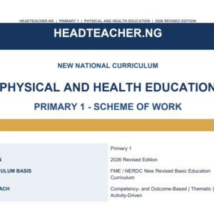 Primary 1 Physical and Health Education Scheme of Work 2026 – New National Curriculum