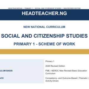 Primary 1 Social and Citizenship Studies Scheme of Work 2026 – New National Curriculum