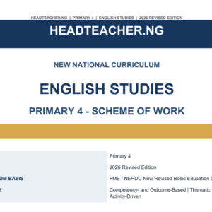 Primary 4 English Studies Scheme of Work 2026 – New National Curriculum