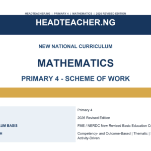 Primary 4 Mathematics Scheme of Work 2026 – New National Curriculum