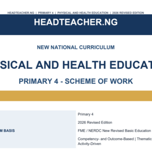 Primary 4 Physical and Health Education Scheme of Work 2026 – New National Curriculum