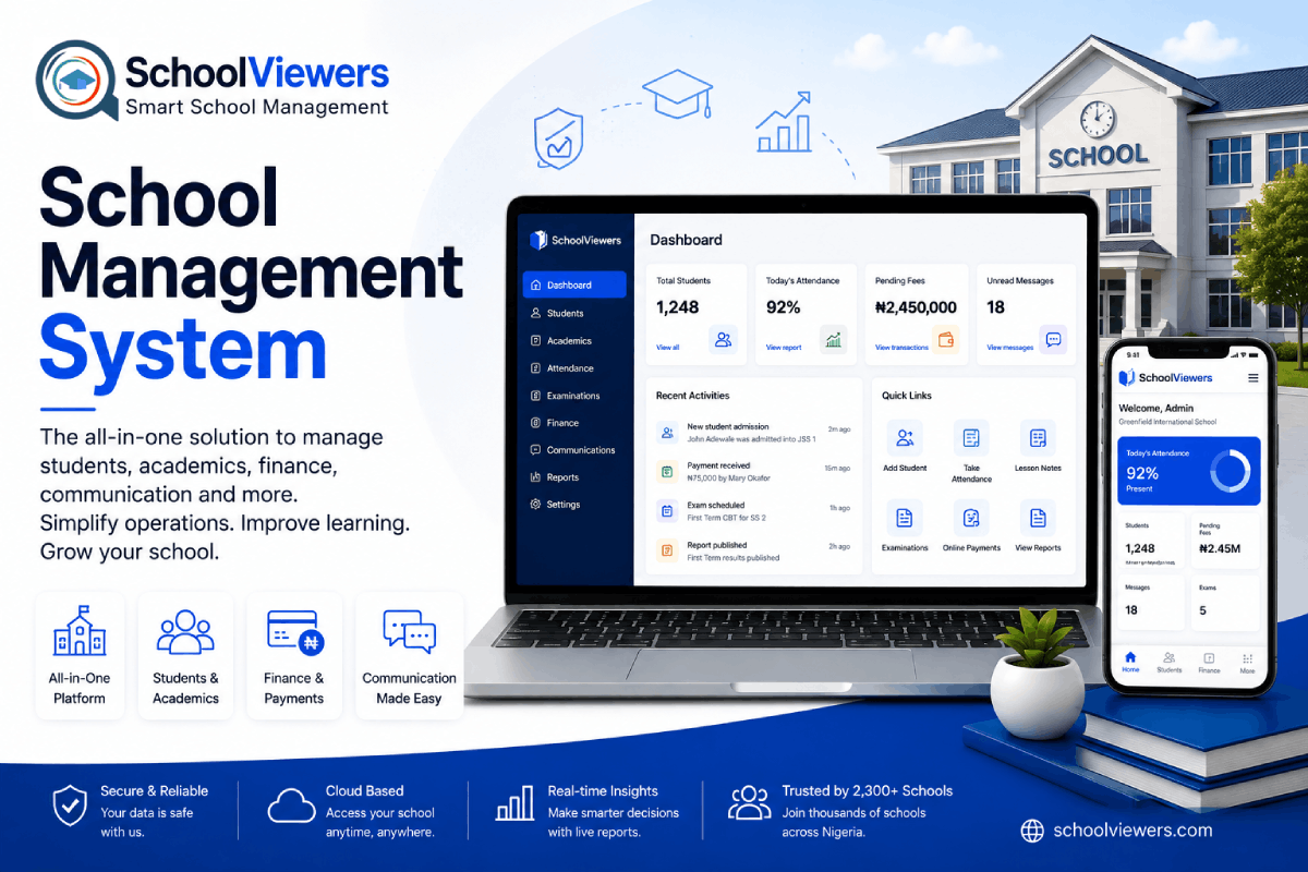SchoolViewers school management dashboard