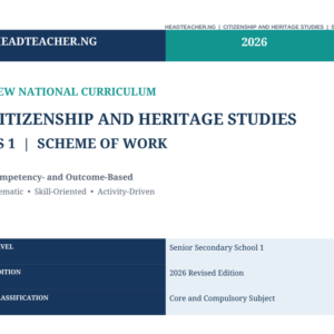 SS1 Citizenship and Heritage Studies Scheme of Work 2026 – New National Curriculum
