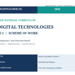 SS1 Digital Technologies Scheme of Work 2026 – New National Curriculum
