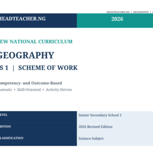 SS1 Geography Scheme of Work 2026 – New National Curriculum