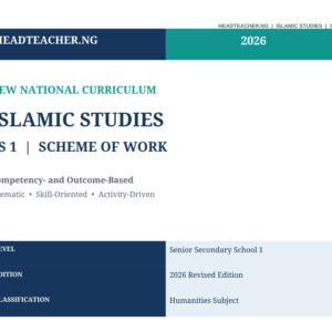 SS1 Islamic Studies Scheme of Work 2026 – New National Curriculum