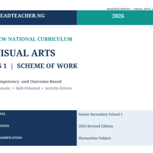 SS1 Visual Arts Scheme of Work 2026 – New National Curriculum