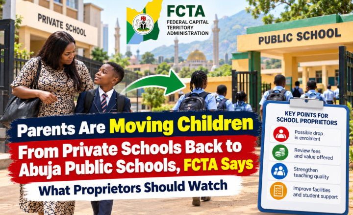 Parents Are Moving Children From Private Schools Back to Abuja Public Schools, FCTA Says — What Proprietors Should Watch 3 Image for Parents Are Moving Children From Private Schools Back to Abuja Public Schools, FCTA Says — What Proprietors Should Watch