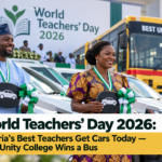 World Teachers’ Day 2026: Nigeria’s Best Teachers Get Cars Today — Best Unity College Wins a Bus 4 Image for World Teachers’ Day 2026: Nigeria’s Best Teachers Get Cars Today — Best Unity College Wins a Bus